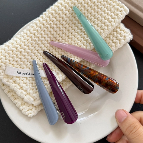 Vintage Acetate Duckbill Hair Clips For Women Minimalist Korean Style Handmade Hairpins For Makeup Styling Hair Accessories