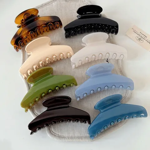 Stile Minimalista Coreano Lucida Resina Pinza per Capelli da Donna Elegante Colore Gelatina Grandi Clip a Squalo Accessori