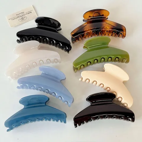 Stile Minimalista Coreano Lucida Resina Pinza per Capelli da Donna Elegante Colore Gelatina Grandi Clip a Squalo Accessori