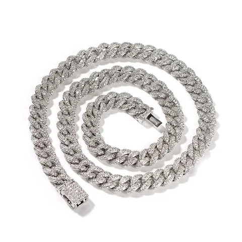 Collana a Maglia Cubana Hip Hop in Rame Con Zircone AAAAA Iced Out Completo Diamante Party Daily Wear Stile Punk Unisex Gioielli