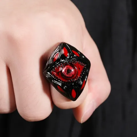 Gothic Evil Eye Ring For Men Women Hip Hop Punk Dark Style Parasite Multi Eye Ring Vintage Copper Jewelry Gift