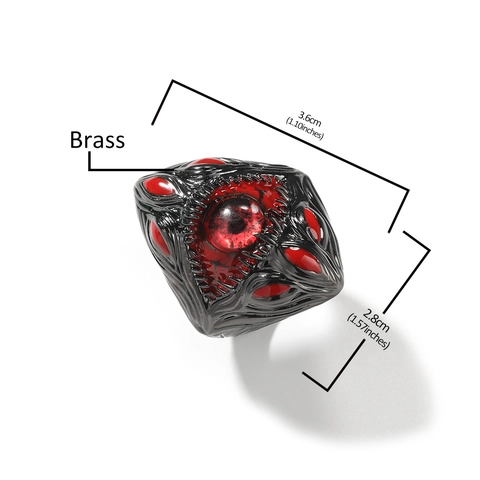 Gothic Evil Eye Ring For Men Women Hip Hop Punk Dark Style Parasite Multi Eye Ring Vintage Copper Jewelry Gift