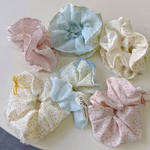 Set di Elastici per Capelli Cerchietti e Mollette in Stile Coreano con Fiori e Pizzo per Donna e Ragazza