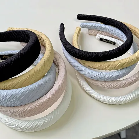 Cerchietto Imbottito Twill Pieghettato Semplice Stile Coreano Per Donna Cerchio Per Capelli In Tessuto Con Spugna Accessori Per Capelli Moda