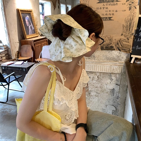 Scrunchie in Tessuto Floreale Oversize Eleganti Elastici per Capelli Piegghettati con Volant Stile Coreano per Donna