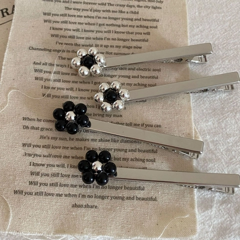 Clip de Pelo de Pico de Pato de Aleación Minimalista Para Mujeres Estilo Coreano Plata Negro Accesorios Para El Cabello