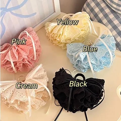 Koreanischer Stil Süße Spitze Band Schleife Haarklammer Französisch Elegant Große Haargreifer Bestickte Stoff Haarschmuck Für Damen