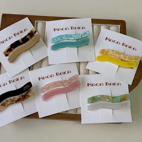 Sweet Acetate Wavy Duckbill Hair Clips Korean Style Marble Tortoiseshell Pattern No Mark Hairpins For Women Girls Jewelry