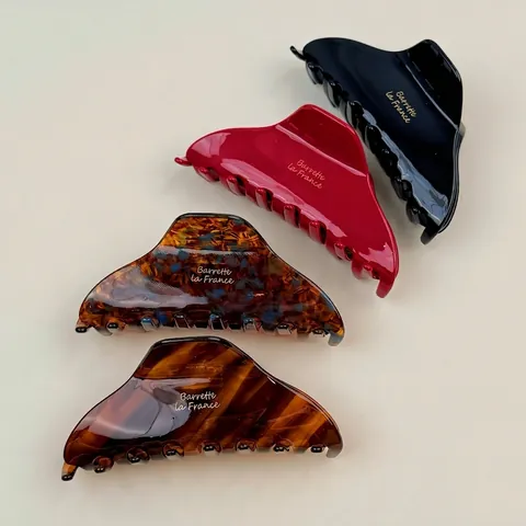 French Vintage Acetate Hair Claw Clip For Women Large Elegant Marble Tortoiseshell Hair Catch For Thick Hair Styling Accessories