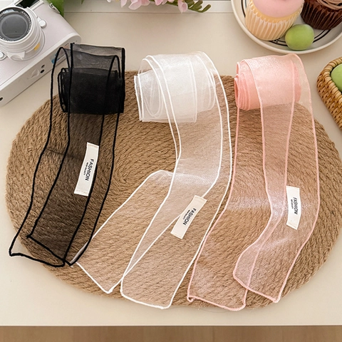 Elegante Lazo para el Cabello de Seda de Organza con Etiqueta de Letra para Mujer Cinta Vintage de Color Sólido Accesorios para el Cabello