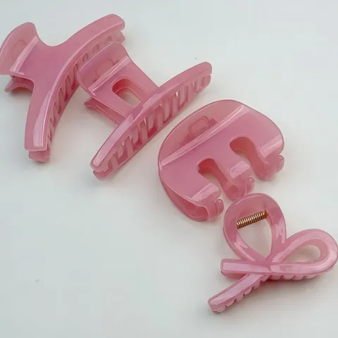 Pinza a Granchio Rosa Gelatina Stile Coreano Per Donna Fermaglio Per Capelli Minimalista In Resina Elegante Fermaglio Per Capelli