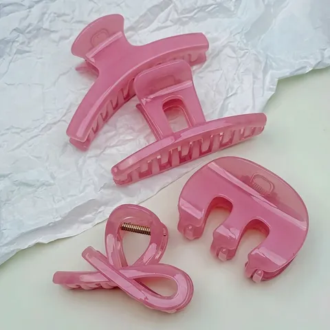 Pinza a Granchio Rosa Gelatina Stile Coreano Per Donna Fermaglio Per Capelli Minimalista In Resina Elegante Fermaglio Per Capelli