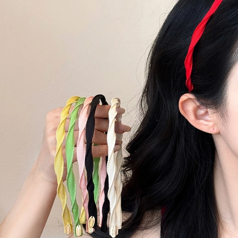 Haarband Im Koreanischen Stil Verdrehtes Ripsband Buntes Dopamin Spirale Mit Metallanhänger Elegante Haarschmuck Für Damen