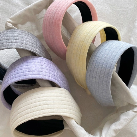 Fascia per Capelli Larga in Maglia a Costine da Donna Moda Cerchietto per Capelli in Tessuto Morbido Antiscivolo per Lavaggio Viso