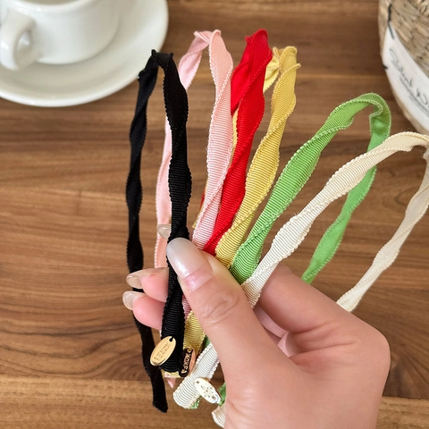 Haarband Im Koreanischen Stil Verdrehtes Ripsband Buntes Dopamin Spirale Mit Metallanhänger Elegante Haarschmuck Für Damen