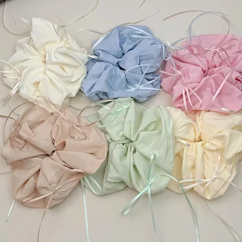 Französischer Ballettstil Schleife Großes Haargummi Süßes Satin Stoff Haarbänder Pferdeschwanz Halter Für Damen Mädchen