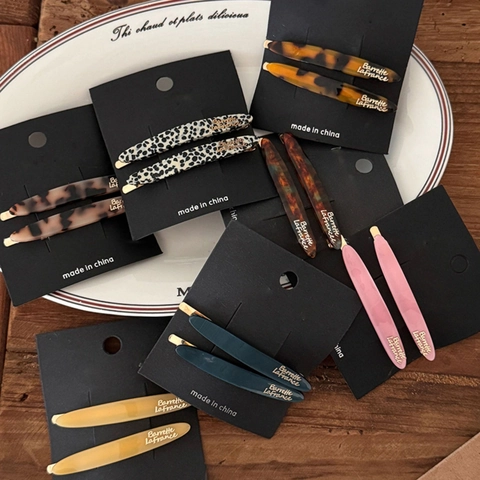 French Vintage Cellulose Acetate Hair Clip Simple Rectangle Duckbill Clip Elegant Side Hairpin Accessory For Women Daily