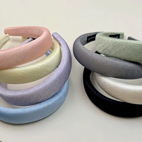 Donna Coreana Cerchietto Imbottito in Spugna Elastico Plicsettato in Tessuto Tinta Unita Fatto a Mano Fascia per Capelli Colori Macaron Accessori