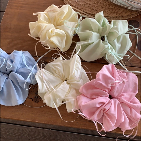 Scrunchies Oversize in Stile Balletto Francese Con Fiocco in Nastro Elastici per Capelli in Chiffon Eleganti per Coda di Cavallo Donna Ragazze