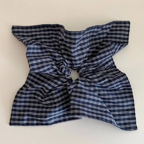 American Collegiate Style Plaid Fabric Oversized Scrunchie Chic Design Low Ponytail Hair Tie Handmade Checkered Accessories