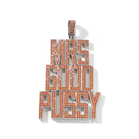 Collier Pendentif Lettre Alphabet Iced Out Hip Hop Pendentifs Pave en Zirconia Avec Chaîne Corde en Acier Inoxydable Bijoux