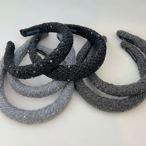 Vintage Gestrickt Pailletten Haarreif Für Damen Verdickter Polster Schwamm Haarband Handgefertigt Winter Warm Haarschmuck
