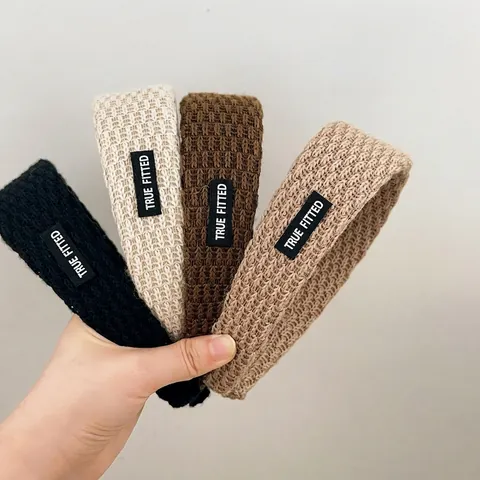 Diadema Ancha De Punto Para Mujer Color Sólido Coreano Simple Hilo De Tejer Elegante Accesorios Para El Cabello De Otoño Invierno