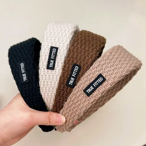 Diadema Ancha De Punto Para Mujer Color Sólido Coreano Simple Hilo De Tejer Elegante Accesorios Para El Cabello De Otoño Invierno