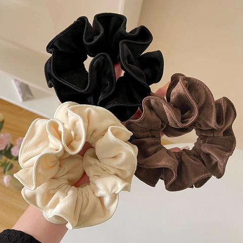 Dames Herfst Winter Fluweel Haarscrunchies Elegant Gezonken Rand Haarband Minimalistisch Koreaans Groot Darm Haarring Accessoire