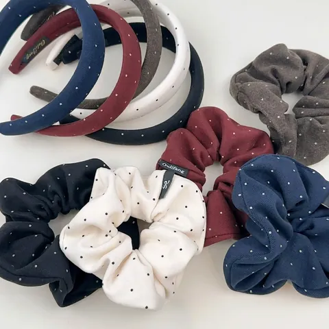 Fascia per Capelli in Stile Coreano Retrò a Pois Vintage Imbottita in Tessuto Elastico Set Accessori per Capelli Donna Quotidiano