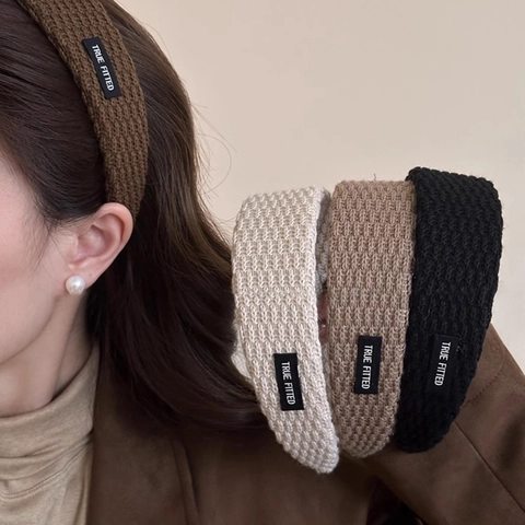 Cerchietto in Lana a Maglia Autunno Inverno Stile Vintage College a Tesa Larga Fatto a Mano Caldi Accessori per Capelli Donna