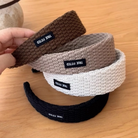 Cerchietto in Lana a Maglia Autunno Inverno Stile Vintage College a Tesa Larga Fatto a Mano Caldi Accessori per Capelli Donna
