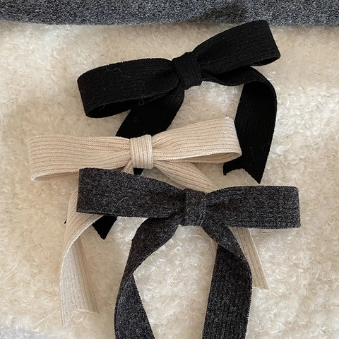 Pince à Cheveux Nœud Tricoté Vintage Français Grande Taille Automne Hiver Pince à Ressort Élégante Accessoires Cheveux Femme