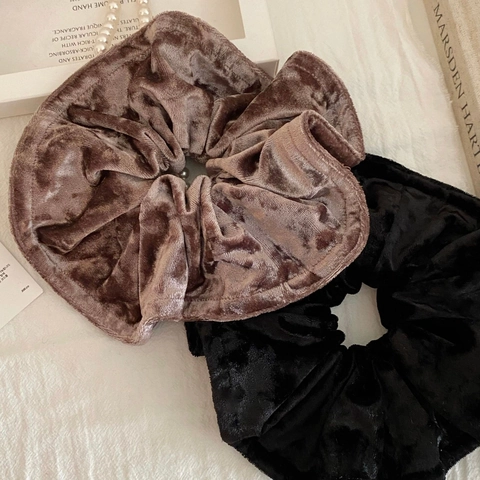 Coleteros de Terciopelo Elegantes de Estilo Francés para Mujer Color Sólido Vintage Grandes Coleteros Accesorios para Cabello