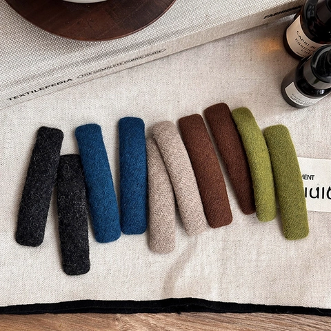 Mollette per Capelli BB Rettangolari Avvolte in Tessuto Dolce per Donna Fermaglio per Capelli in Feltro di Lana Morbida in Stile Coreano