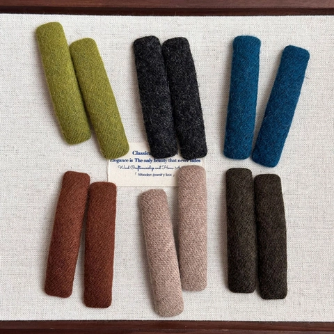 Mollette per Capelli BB Rettangolari Avvolte in Tessuto Dolce per Donna Fermaglio per Capelli in Feltro di Lana Morbida in Stile Coreano
