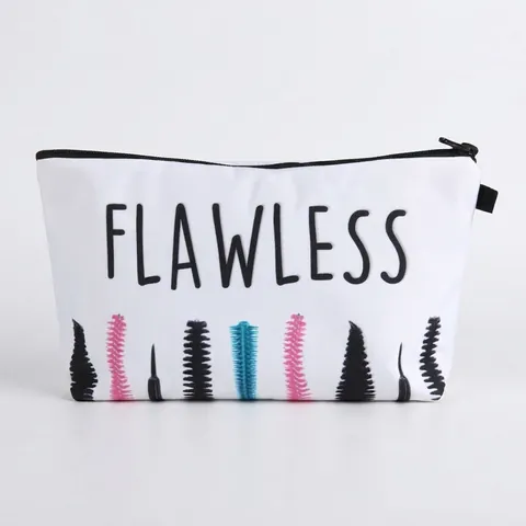 Neceser de Poliéster con Estampado Flawless para Mujer Organizador de Artículos de Tocador de Viaje Portátil con Cremallera