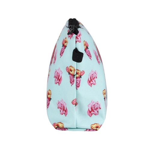 Flower Garland Girl Printed Makeup Bag Vintage Floral Women Toiletry Storage Pouch Polyester Zipper Travel Cosmetic Case
