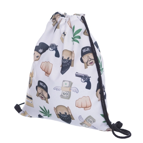 Zaino con Coulisse Hip Hop Streetwear in Poliestere Borsa Cinch Stampa Scimmia Zaino Casual per Viaggio e Organizzazione Uomo Donna