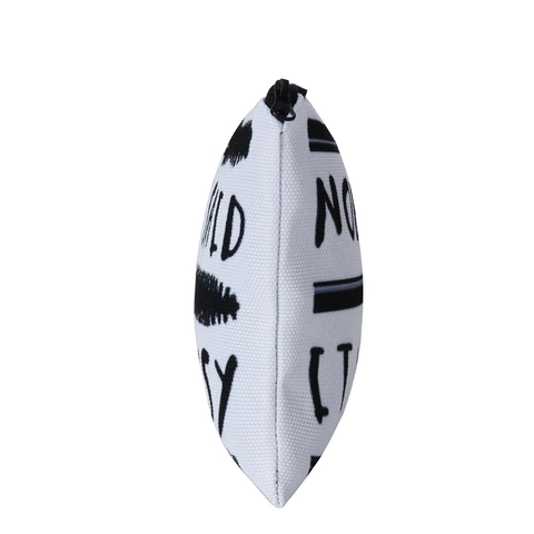 Women's Polyester Makeup Bag 3D Black White Letter Print Square Cosmetic Organizer Zipper Travel Toiletry Pouch Pencil Case