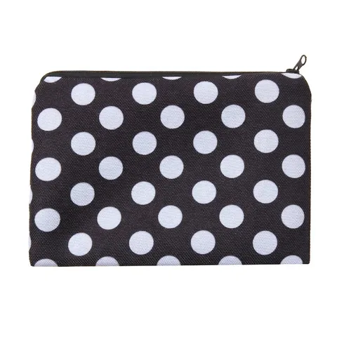 Bolsa de Cosméticos de Lunares para Mujer Impermeable Bolsa de Maquillaje Viaje Neceser Portátil Cremallera Bolso de Mano Estuche Lápices