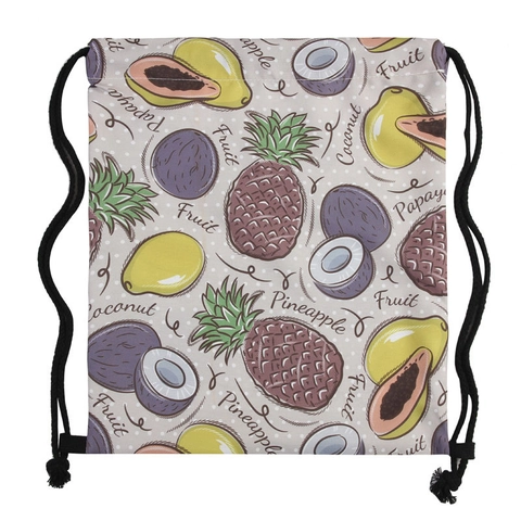 Sac à Dos Léger en Polyester à Cordon Avec Motif de Fruits Tropicaux Ananas Impression Numérique Sac de Sport Décontracté pour Hommes Femmes