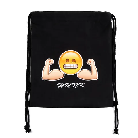 Funny 3D Printed Muscle Man Emoji Drawstring Backpack For Men Women Hunk Pattern Polyester Travel Storage Bag Sports Gym Cinch Sack