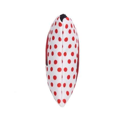 Trousse à Maquillage Portable pour Femmes en Polyester Imprimé Pois Lèvres Rouges Organisateur de Voyage Pochette Zippée