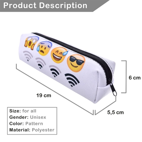 Kreative Emoji WiFi Signal Digitaldruck Oxford Kosmetiktasche Tragbare Reise Schreibwaren Organizer Federmäppchen Für Damen