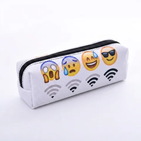 Kreative Emoji WiFi Signal Digitaldruck Oxford Kosmetiktasche Tragbare Reise Schreibwaren Organizer Federmäppchen Für Damen