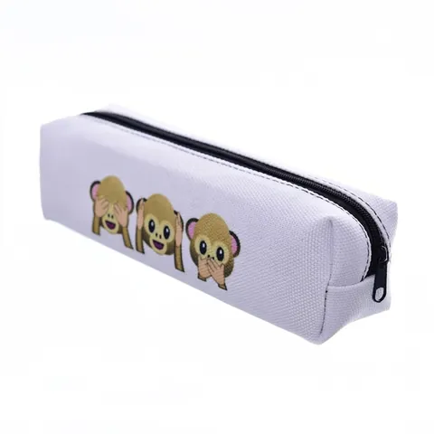 Borsa da Trucco Oxford con Emoji di Tre Scimmie Stampata in 3D Organizer Portatile per Trucco da Viaggio Astuccio per la Scuola