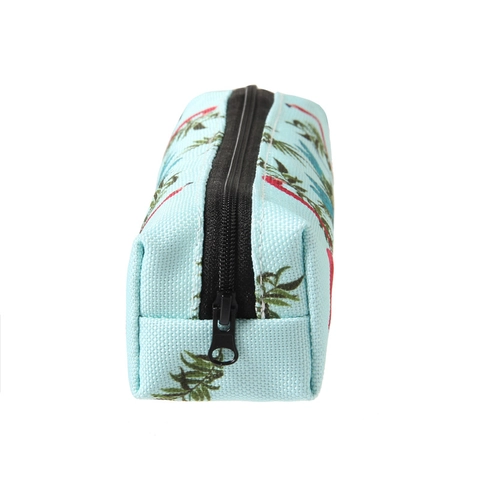 Flamingo Print Oxford Cloth Cosmetic Bag Cute Tropical Plant Makeup Pouch Travel Storage Organizer Pencil Case For Women