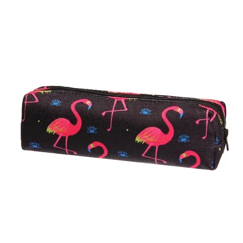 Borsa da Trucco in Tessuto Oxford con Stampa di Fenicotteri Astuccio Portatile da Viaggio Beauty Case Multiuso per Donna