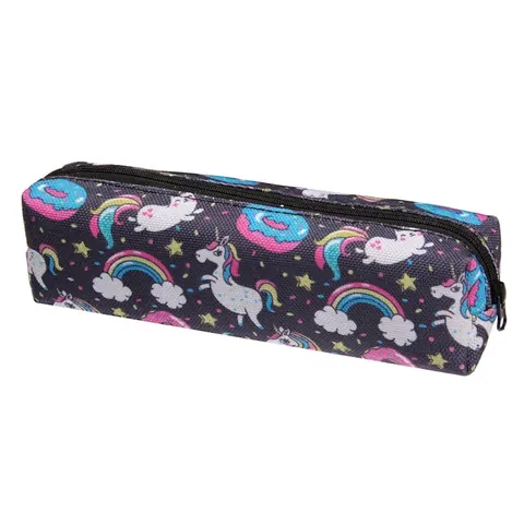 Borsa da Trucco Oxford con Stampa Unicorno Cielo Stellato Astuccio Arcobaleno per Donna Bambini Viaggio Cosmetici